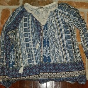Vintage America patterned peasant top